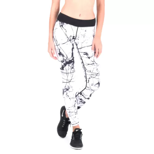 Marble leggings in white